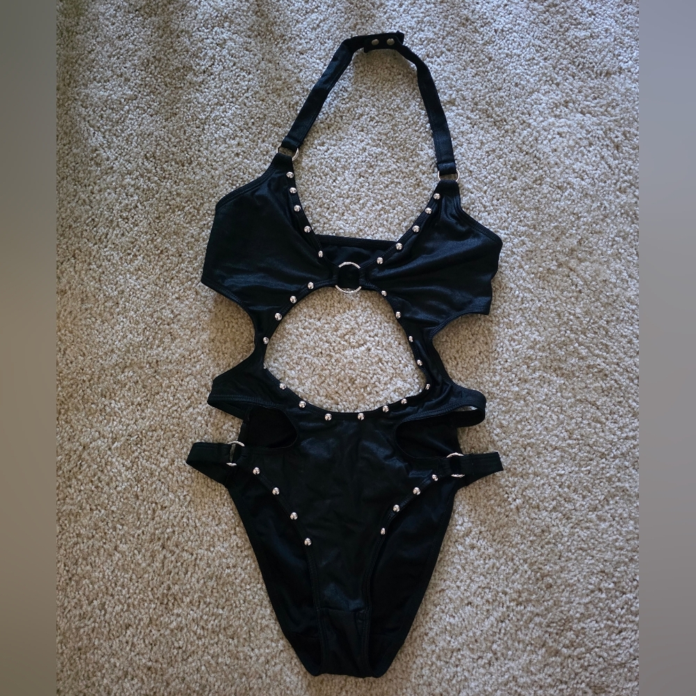 *SOLD* Killstar Vesta Studded Swimsuit/Bodysuit Size S - Picture 4 of 7